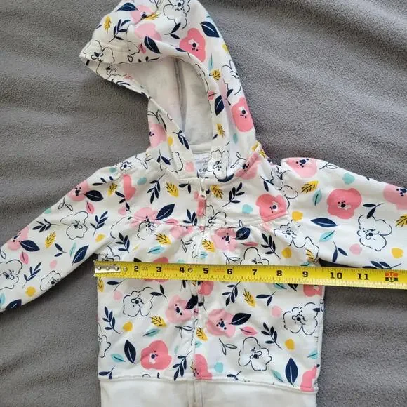 Simple Joys by Carters Baby Girls Floral Jacket 6 9 Months Pink White - Picture 2 of 10